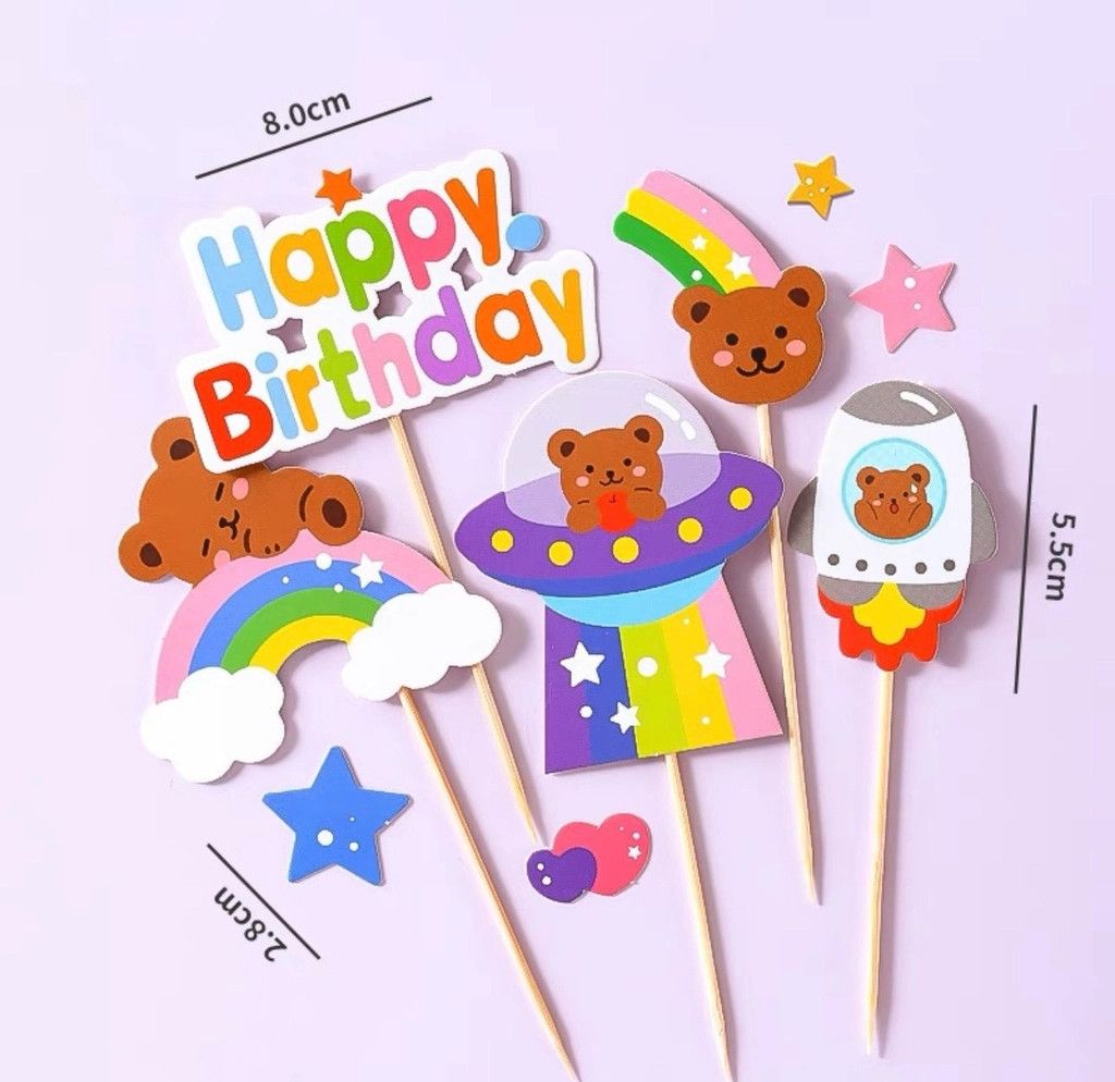  Set Giấy Gấu Ngủ Cầu Vồng Và Chữ HPBD (PKCG-997-258) 