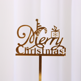  Que Cắm Mica Merry Christmas Gắn Hộp Quà-Vàng (PKHBD-994-026) 