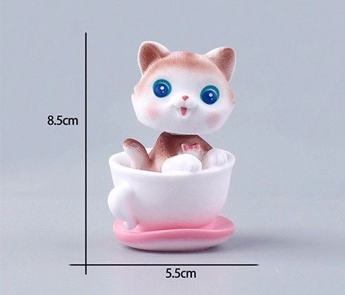  Mèo Nhựa Ngồi Cốc Hồng  (PKT-999-227) 