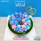  Bánh Sinh Nhật Vườn Sen Đá Tone Galaxy (XR-007-041) 