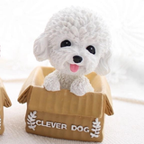  Tượng Chó Poodle trắng Ngồi Giỏ (PKT-999-060) 