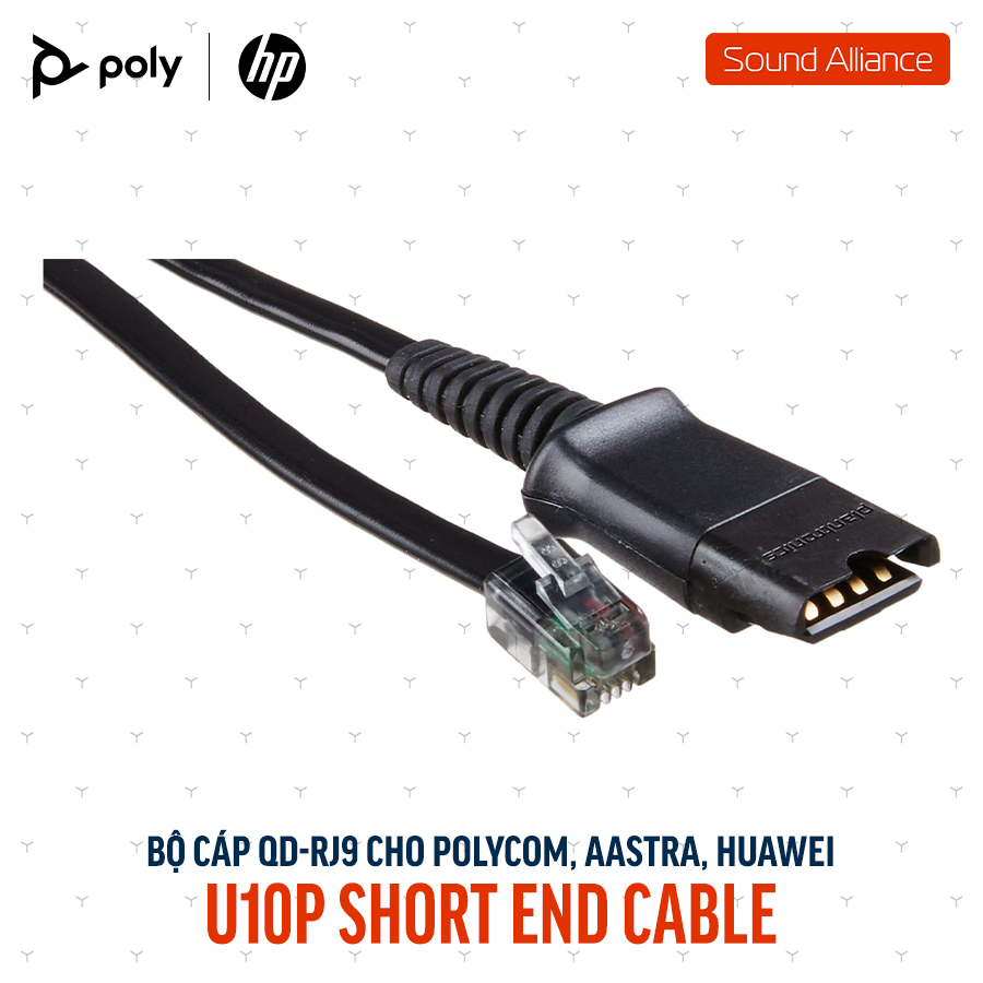  Bộ cáp kết nối QD sang RJ9 cho điện thoại Poly U10P Short End 784Q5AA 