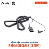  Bộ cáp kết nối QD sang 2.5mm cho điện thoại Poly Coil Cord 85Q32AA 