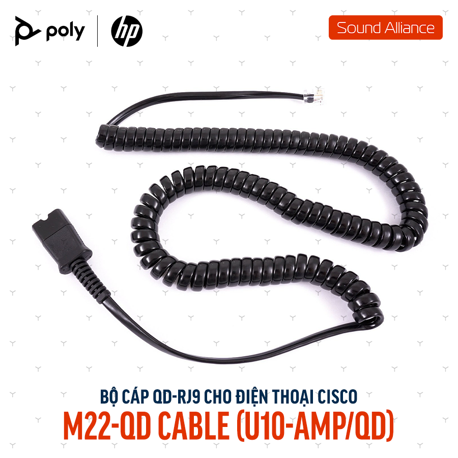  Bộ cáp kết nối QD sang RJ9 cho điện thoại Poly U10 (85R38AA) 