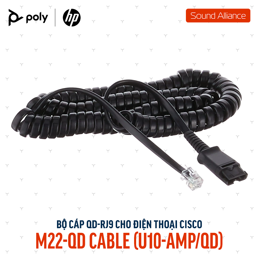  Bộ cáp kết nối QD sang RJ9 cho điện thoại Poly U10 (85R38AA) 