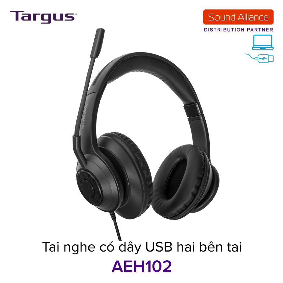  Tai nghe có dây USB hai bên tai Targus AEH102 