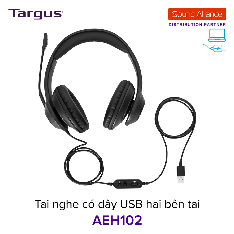  Tai nghe có dây USB hai bên tai Targus AEH102 