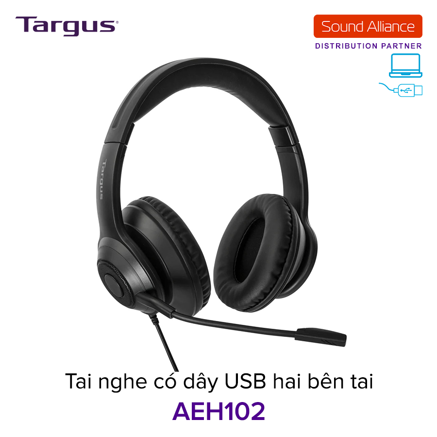  Tai nghe có dây USB hai bên tai Targus AEH102 