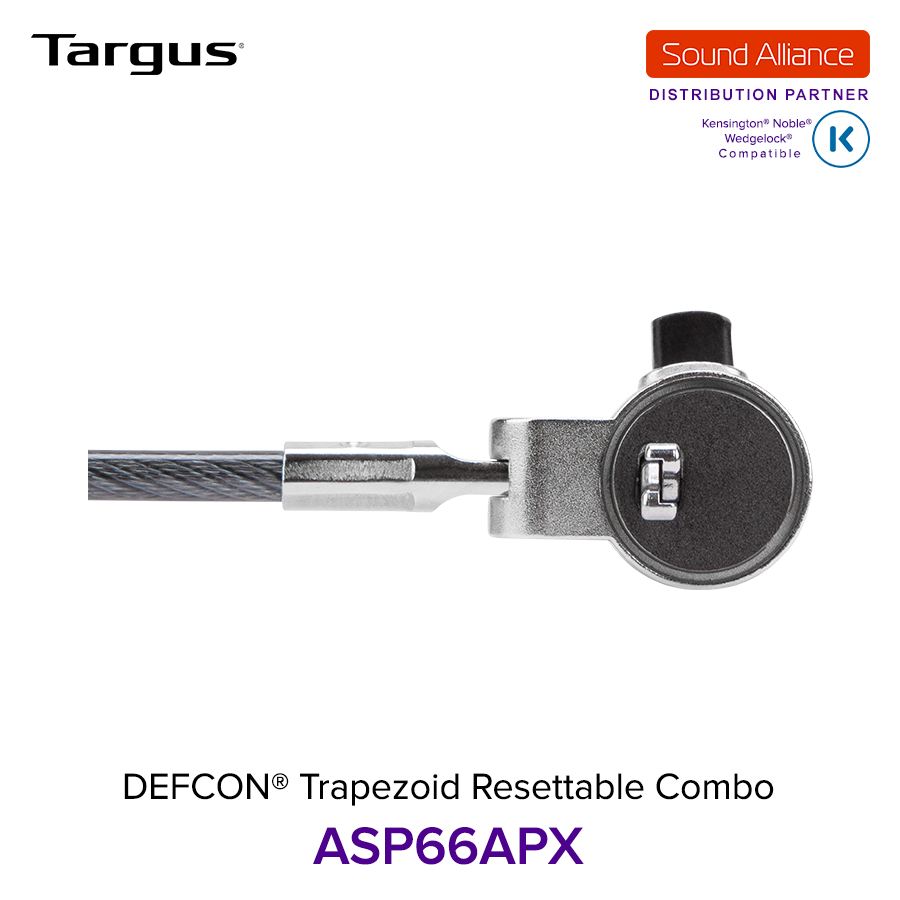  Dây cáp khoá laptop DEFCON® Trapezoid Resettable Targus ASP66 