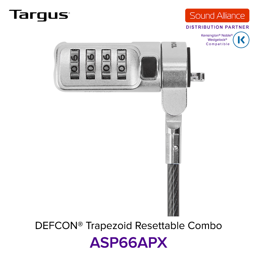  Dây cáp khoá laptop DEFCON® Trapezoid Resettable Targus ASP66 