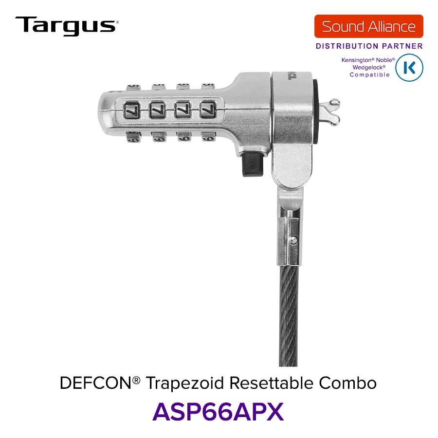  Dây cáp khoá laptop DEFCON® Trapezoid Resettable Targus ASP66 