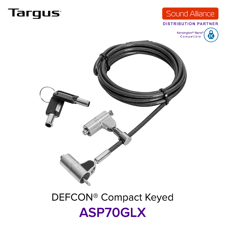  Dây cáp khoá laptop DEFCON® Compact Keyed Targus ASP70 