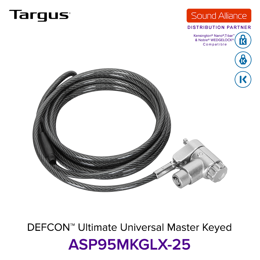  Dây cáp khoá laptop DEFCON® Ultimate Universal Master Keyed Targus ASP95 