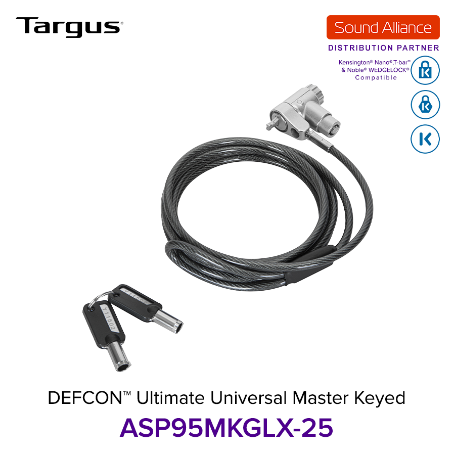  Dây cáp khoá laptop DEFCON® Ultimate Universal Master Keyed Targus ASP95 