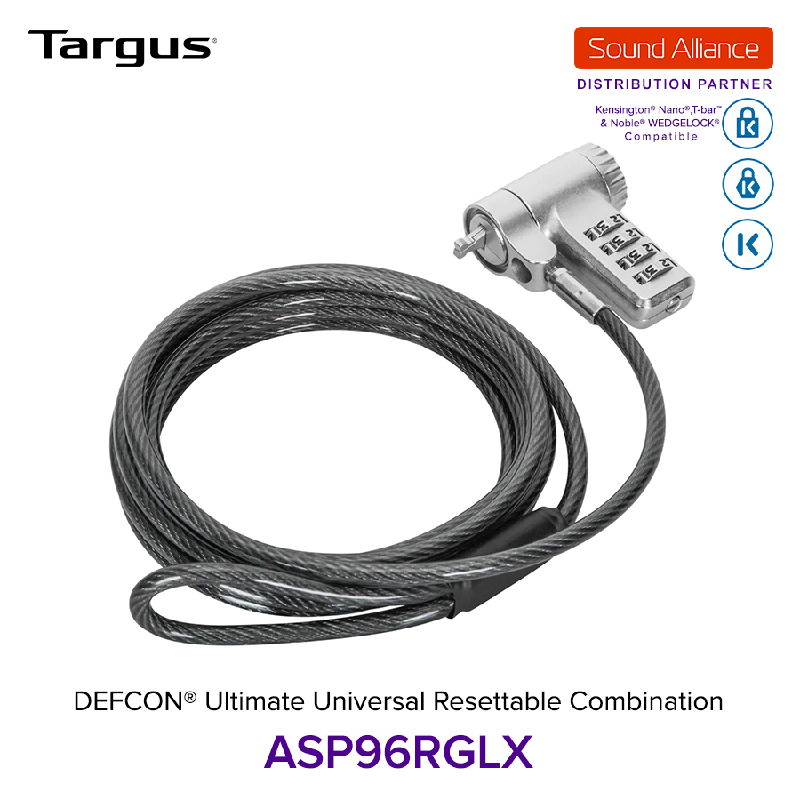  Dây cáp khoá laptop DEFCON® Ultimate Universal Resettable Targus ASP96 