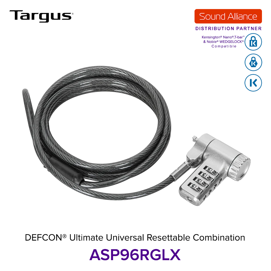  Dây cáp khoá laptop DEFCON® Ultimate Universal Resettable Targus ASP96 