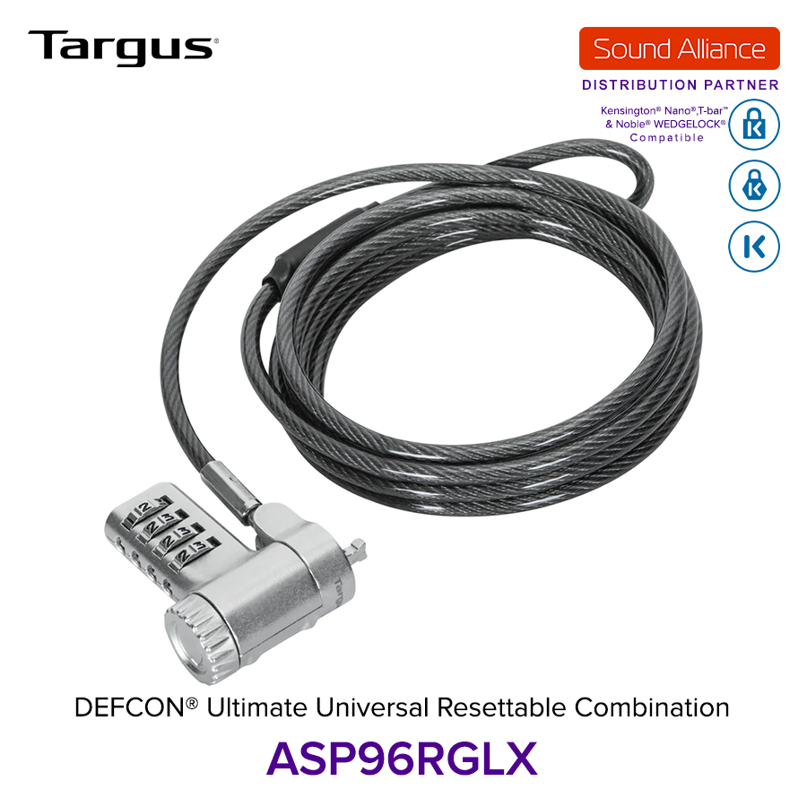  Dây cáp khoá laptop DEFCON® Ultimate Universal Resettable Targus ASP96 