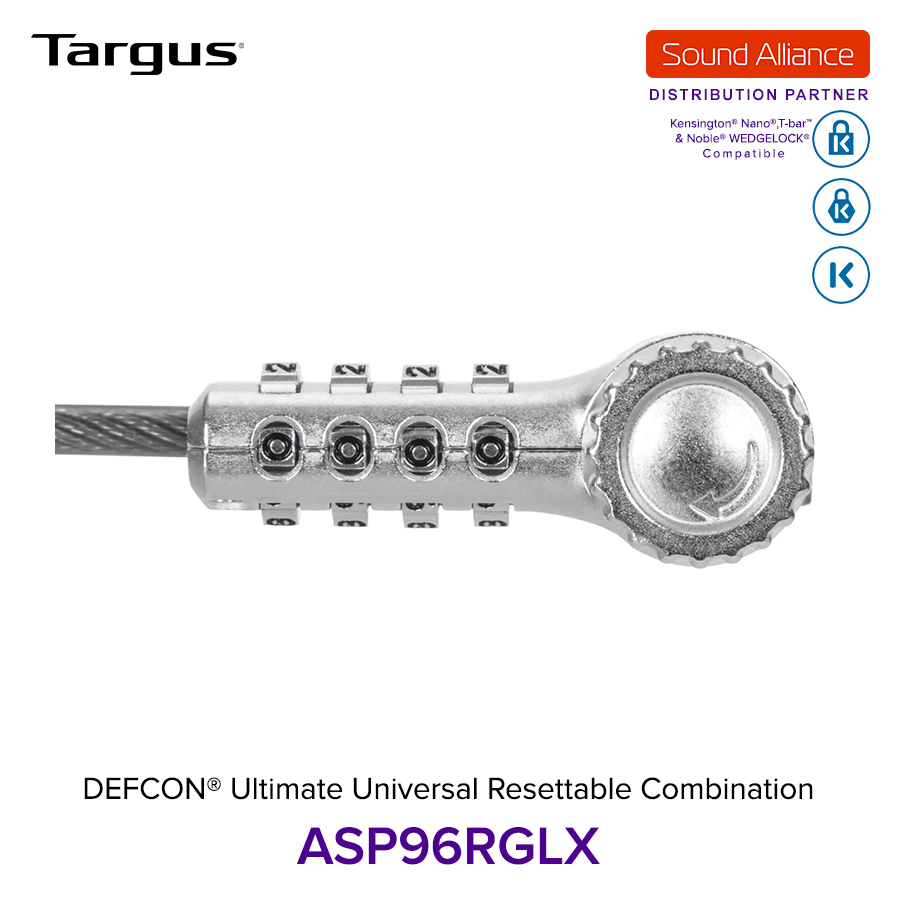  Dây cáp khoá laptop DEFCON® Ultimate Universal Resettable Targus ASP96 