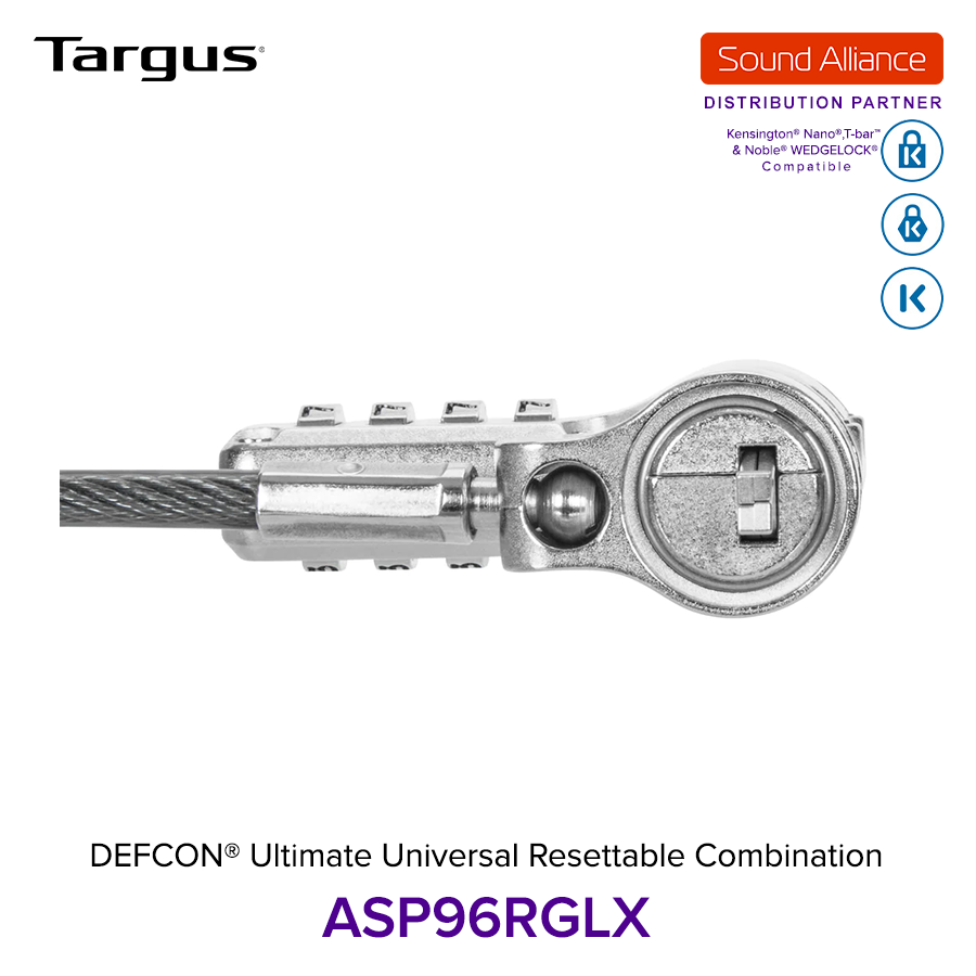  Dây cáp khoá laptop DEFCON® Ultimate Universal Resettable Targus ASP96 