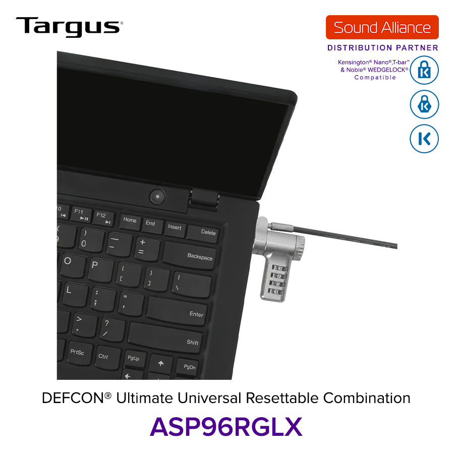  Dây cáp khoá laptop DEFCON® Ultimate Universal Resettable Targus ASP96 