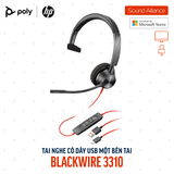  Tai nghe có dây Poly Blackwire 3310 Microsoft Teams USB-A (767F6AA) 
