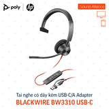  Tai nghe có dây USB một bên tai Poly Blackwire 3310, BW3310 