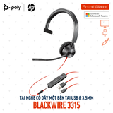 Tai nghe có dây Poly Blackwire 3315 Microsoft Teams USB-C (8X218AA) 