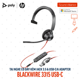  Tai nghe có dây Poly Blackwire 3315 Microsoft Teams USB-C (8X218AA) 