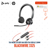  Tai nghe có dây Poly Blackwire 3325 Microsoft Teams USB-C (8X222AA) 