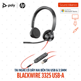  Tai nghe có dây Poly Blackwire 3325 Microsoft Teams USB-A (76J21AA) 