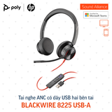  Tai nghe ANC có dây USB hai bên tai Poly Blackwire 8225, BW8225 