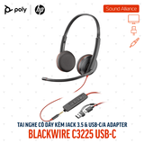  Tai nghe USB và 3.5mm hai bên tai Poly Blackwire 3225 USB-C (8X229A6) 