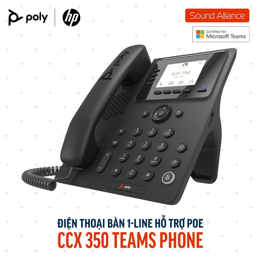  Điện thoại bàn Poly CCX 350 Microsoft Teams Phone (848Z7AA#AC3) 
