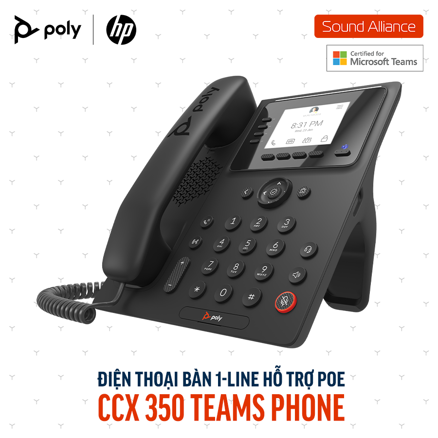  Điện thoại bàn Poly CCX 350 Microsoft Teams Phone (848Z7AA#AC3) 