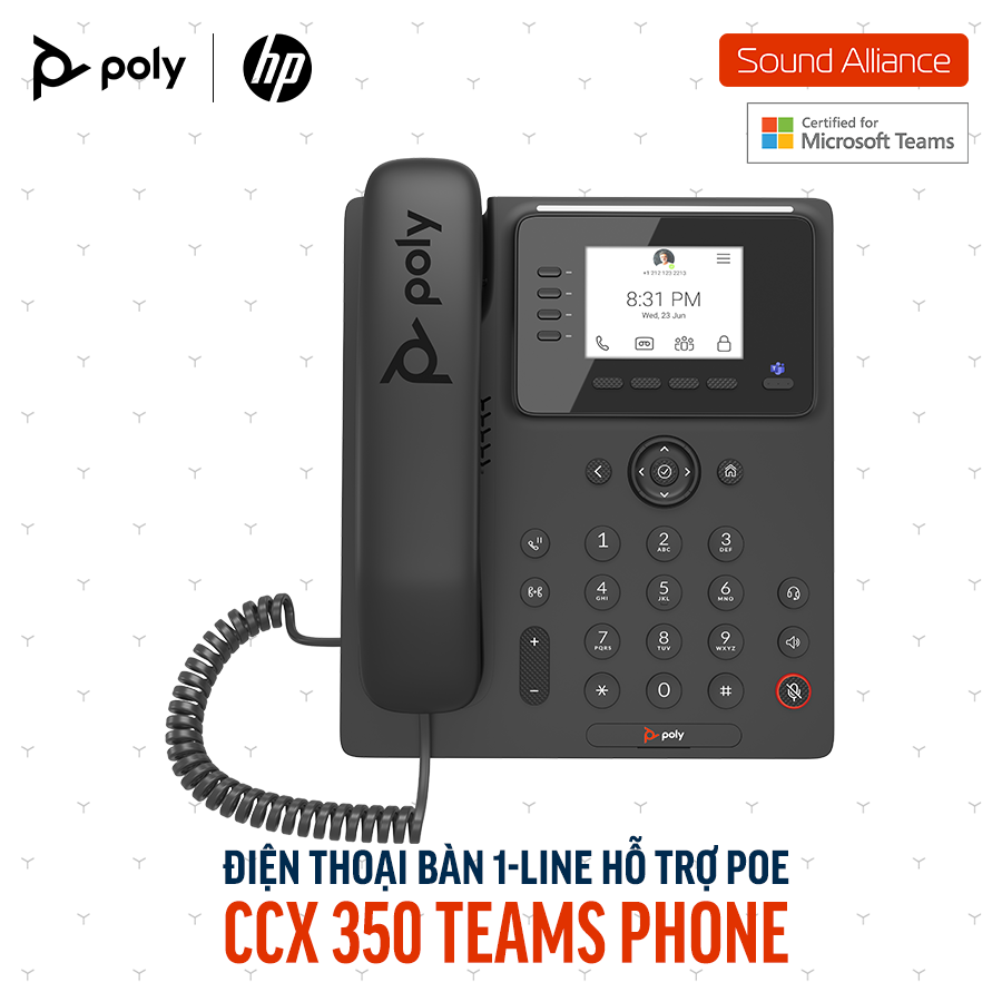  Điện thoại bàn Poly CCX 350 Microsoft Teams Phone (848Z7AA#AC3) 