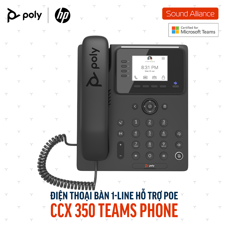  Điện thoại bàn Poly CCX 350 Microsoft Teams Phone (848Z7AA#AC3) 