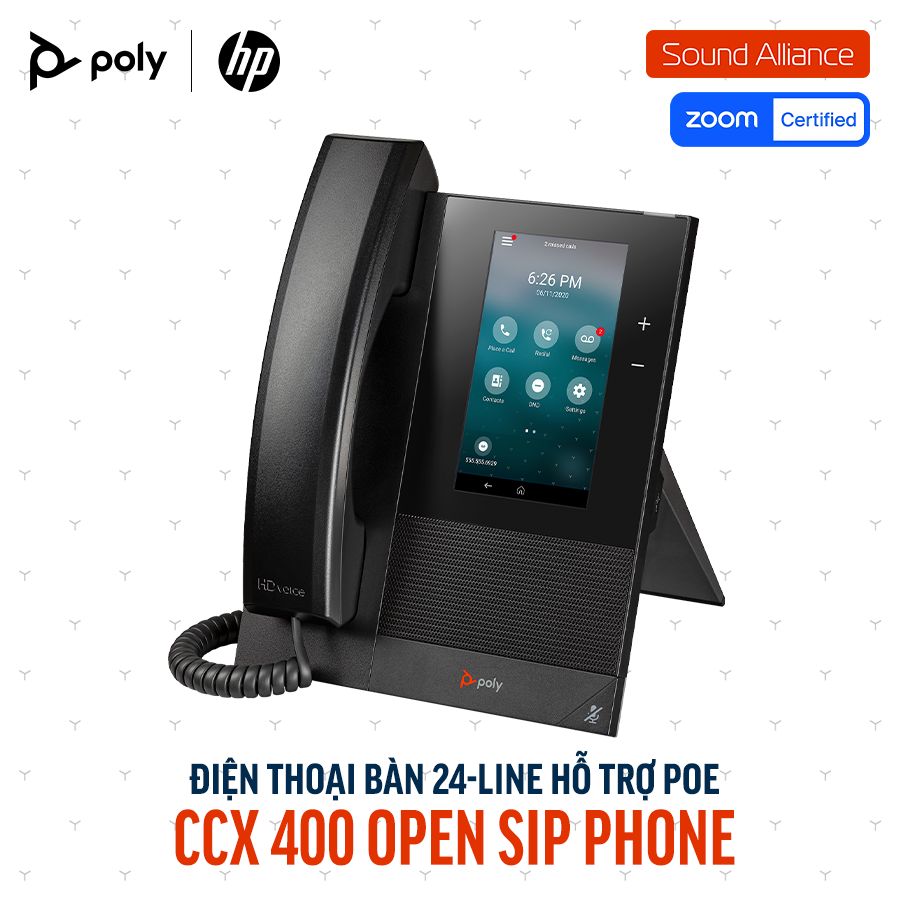  Điện thoại bàn Poly CCX 400 Open SIP Phone (84C14AA#ABA) 