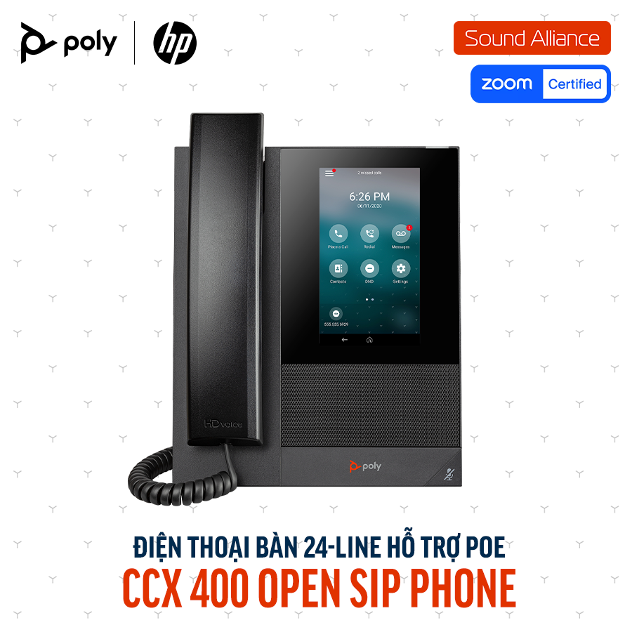  Điện thoại bàn Poly CCX 400 Open SIP Phone (84C14AA#ABA) 