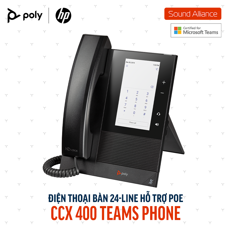  Điện thoại bàn Poly CCX 400 Microsoft Teams Phone (848Z8AA#AB1) 