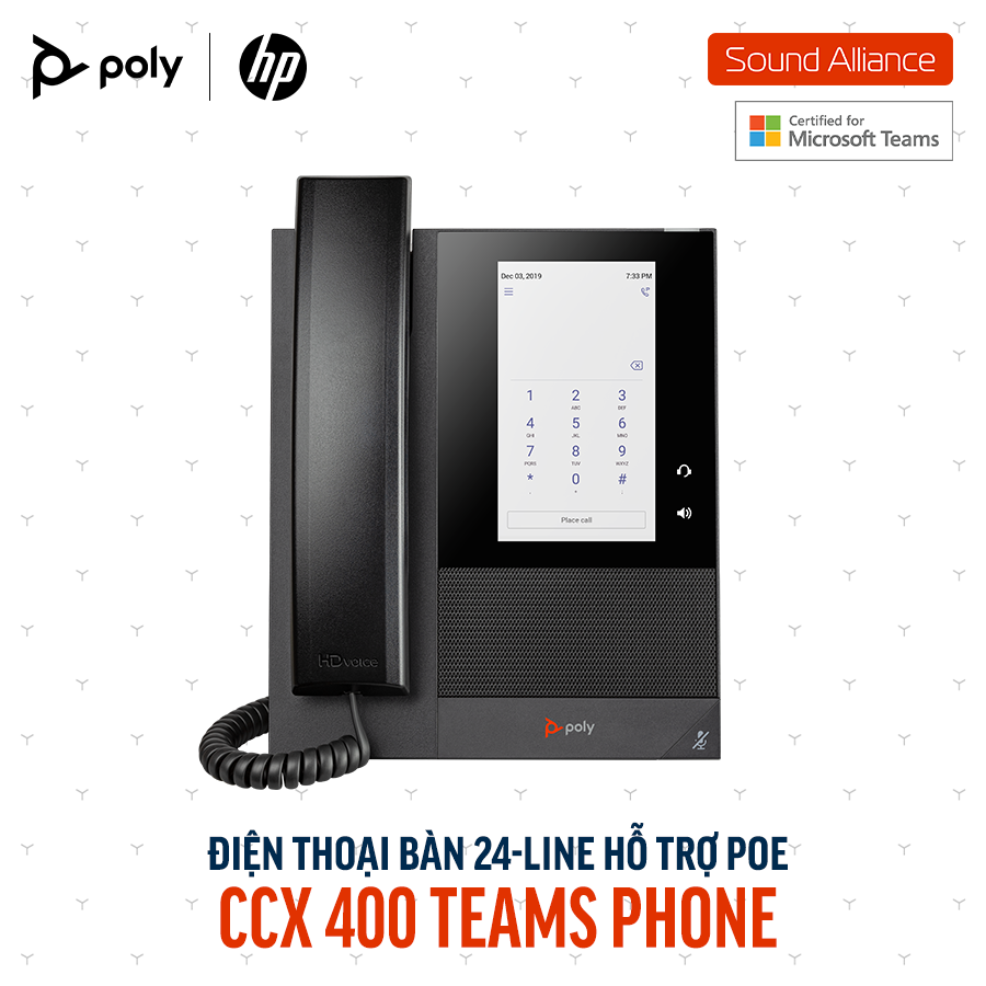  Điện thoại bàn Poly CCX 400 Microsoft Teams Phone (848Z8AA#AB1) 