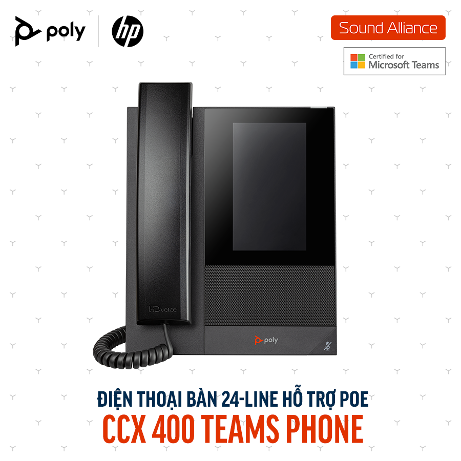  Điện thoại bàn Poly CCX 400 Microsoft Teams Phone (848Z8AA#AB1) 