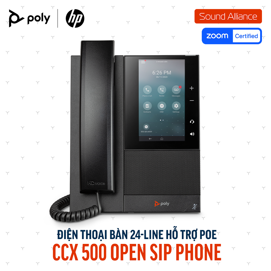  Điện thoại bàn Poly CCX 500 Open SIP Phone (84C15AA#ABA) 