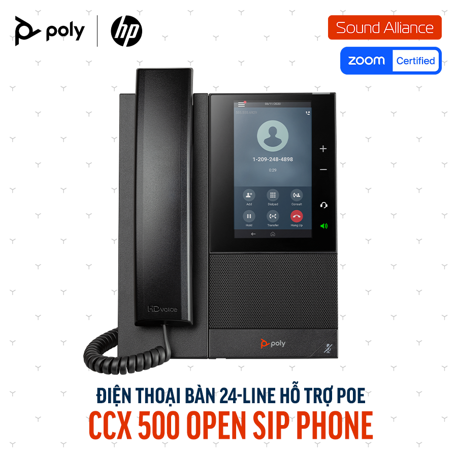  Điện thoại bàn Poly CCX 500 Open SIP Phone (84C15AA#ABA) 