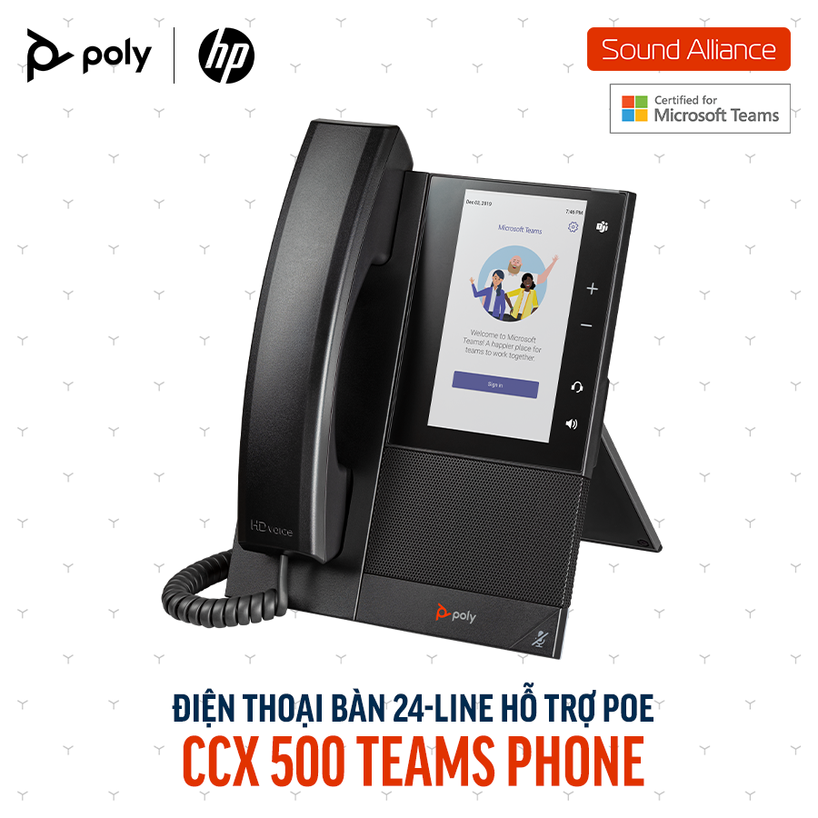  Điện thoại bàn Poly CCX 500 Microsoft Teams Phone (82Z76AA) 
