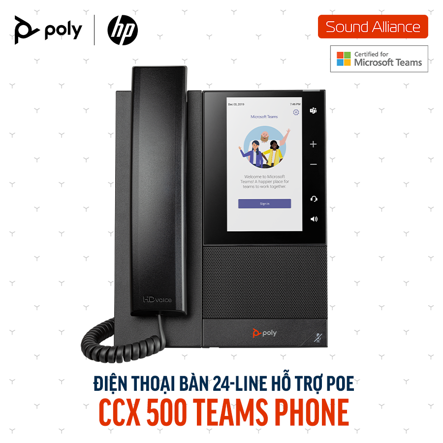  Điện thoại bàn Poly CCX 500 Microsoft Teams Phone (82Z76AA) 