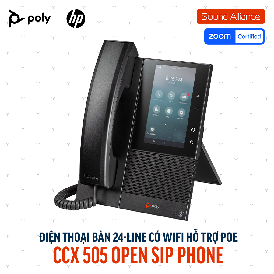  Điện thoại bàn Poly CCX 505 Open SIP Phone (82Z82AA) 