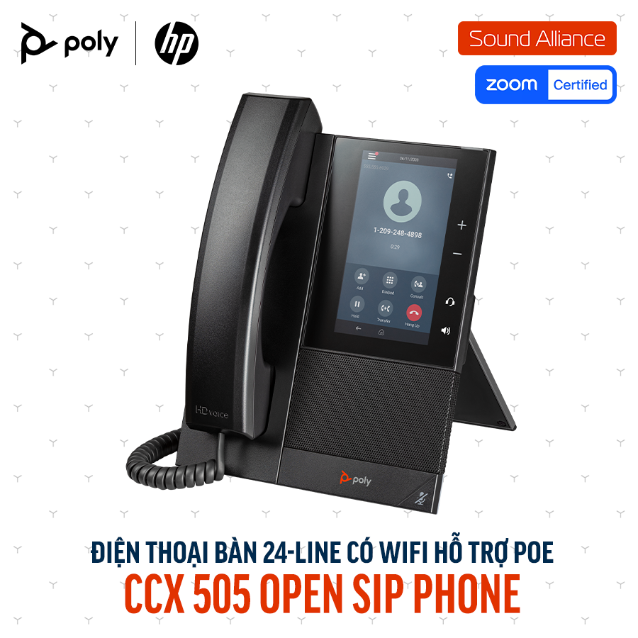  Điện thoại bàn Poly CCX 500 Open SIP Phone (84C15AA#ABA) 