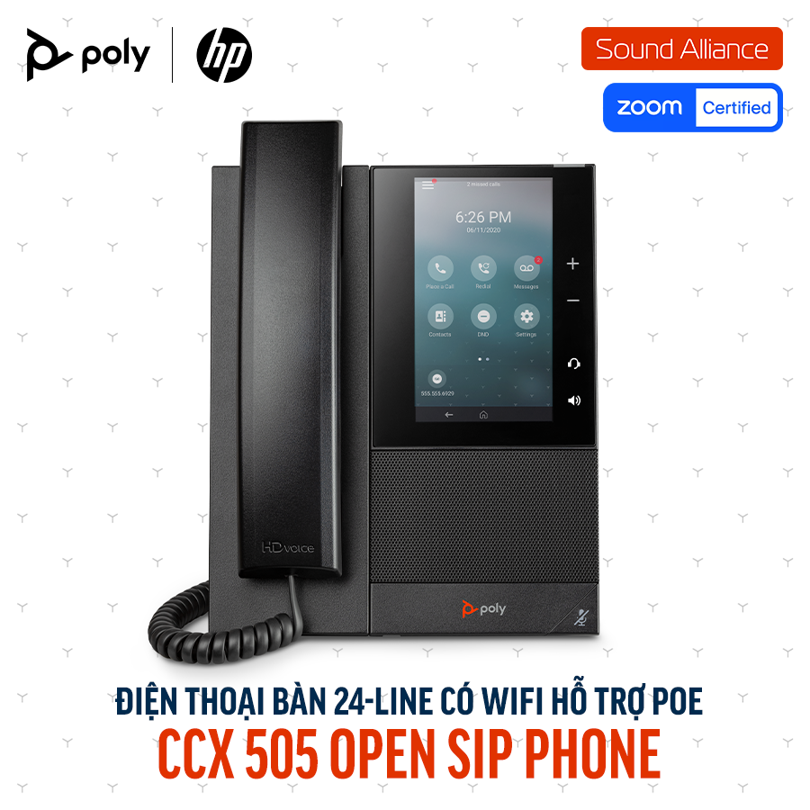  Điện thoại bàn Poly CCX 505 Open SIP Phone (82Z82AA) 