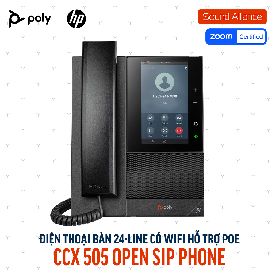  Điện thoại bàn Poly CCX 505 Open SIP Phone (82Z82AA) 