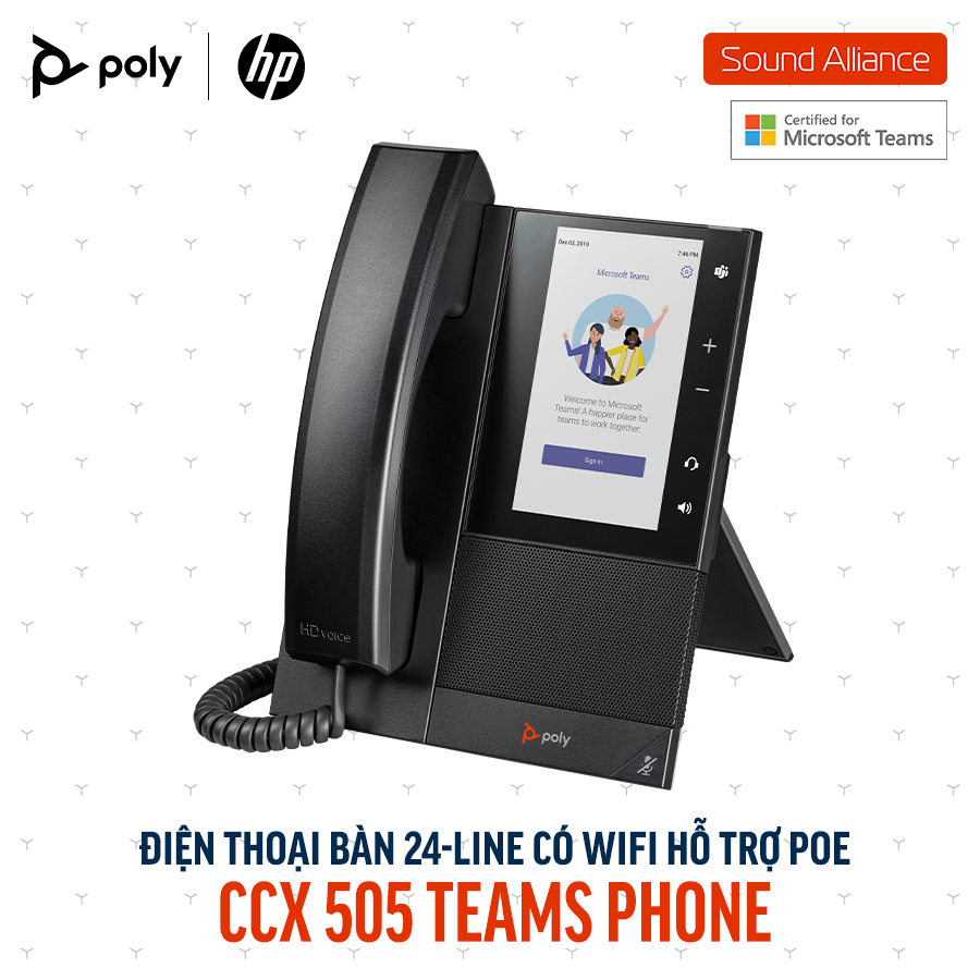  Điện thoại bàn Poly CCX 505 Microsoft Teams Phone (82Z79AA) 